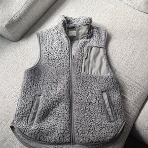 Abercrombie & Fitch Gray Sherpa Vest